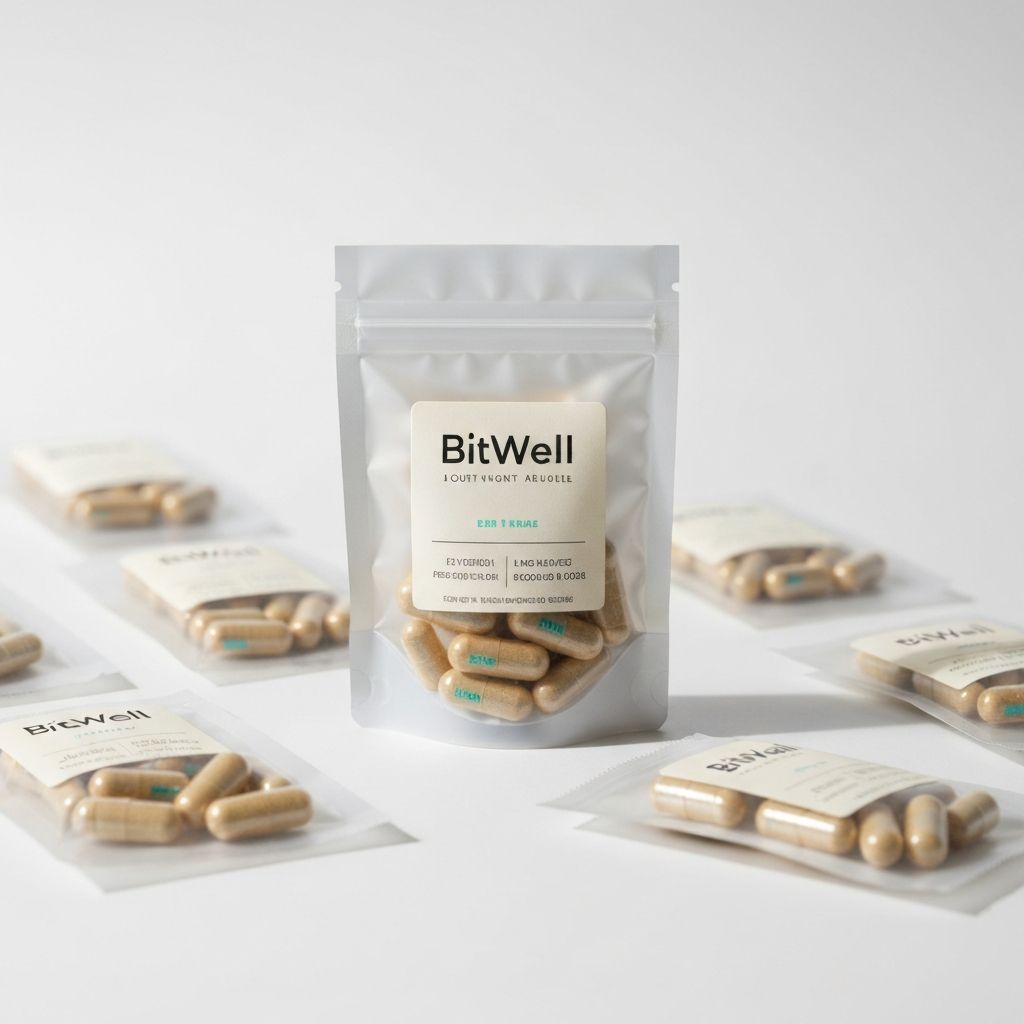 Capsule supplement in clear pouch