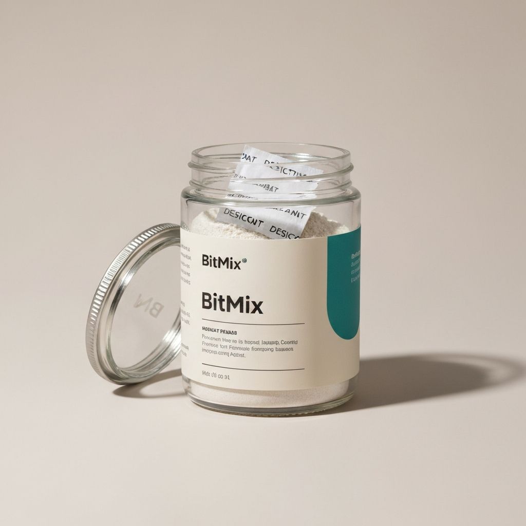 Powder supplement in glass jar